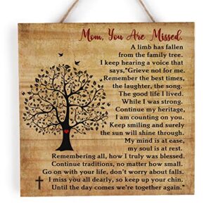 kullder wood plaque for daughter who lost mother memories of loved one mom memory wood sign wall art décor mom passed away wood in loving memory mom angel memory remembering wood sign – 8”x8”