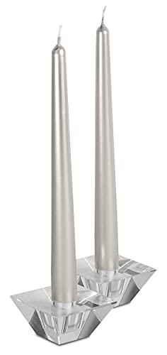 Hyoola Tall Taper Candles - 10 Inch - Metallic Titan - Dripless - 12 Pack - 8 Hour Burn Time