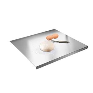 korvos 304 cutting boards, large stainless steel cutting chopping boards, heavy duty baking board with lip for kitchen, pastry board for meat, vegetables, bread (size:23.6″ x 19.6″)