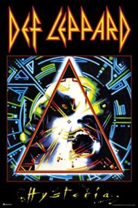 def leppard hysteria album cover heavy metal music merchandise retro vintage 80s aesthetic rock roll band cool wall decor art print poster 24×36