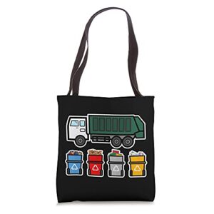 recycling truck t apparel kids gift garbage truck tote bag