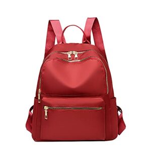 yun backpack purse women’s fashion backpack leather bags pockets zipper tote handbag durable large enough for girls ladies oxford cloth travel bags,red,one size