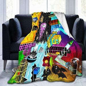 uiuzirv game throw blanket flannel printed super soft bed throw blanket for sleepers,bed,sofa 50″ x40