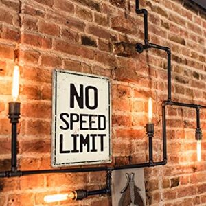 ALREAR No Speed Limit Signs Vintage Reproduction Funny Garage Man Cave Metal Sign Aluminum 8 x 12 inches