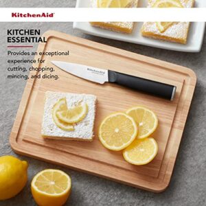 KitchenAid Classic Rubberwood Cutting Board with Perimeter Trench, Reversible Chopping Board, 8-inch x 10-Inch, Natural