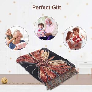 YunTu Butterfly Throw Blanket Big Woven Butterfly Blankets Cover for Couch Chair Furniture 50x70 inches Butterfly Gifts for Women