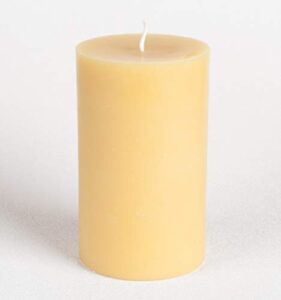 candle buzz brand (3″ x 5″) handmade 100% pure beeswax large round pillar candle 100% cotton wick