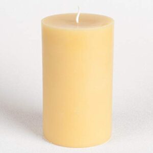 Candle Buzz Brand (3" x 5") Handmade 100% Pure Beeswax Large Round Pillar Candle 100% Cotton Wick