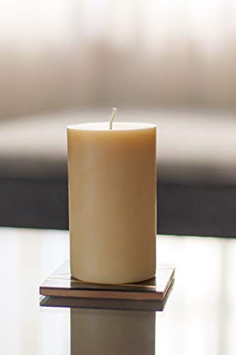 Candle Buzz Brand (3" x 5") Handmade 100% Pure Beeswax Large Round Pillar Candle 100% Cotton Wick