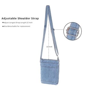 AOCINA Denim Purse Blue Jean Bags for Women Denim Tote Bag Jean Purses and Handbags for Teen Girls Women(A1-Light Blue)