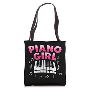 piano for girls women musical piano player key music recital tote bag