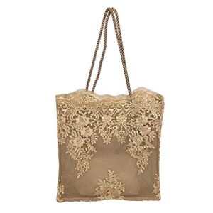 women flower embroidery tote frosted silk straw bag summer seaside travel vacation beach bag shoulder retro lace handbag new