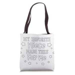 gift from niece craft for aunt or uncle color your own funny tote bag