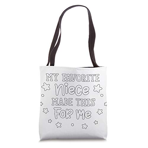 Gift from Niece craft for Aunt or Uncle Color your own funny Tote Bag