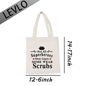 LEVLO Nursing Gift Rn Tote Bags Not All Superheroes Wear Capes Shopping Bags Nurse Dt Tote Bags Nurse Appreciation Bags (Not All Superheroes Wear Capes)