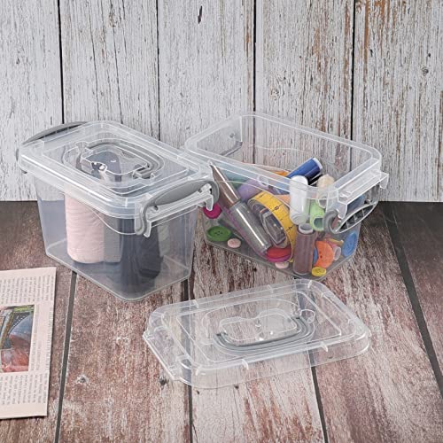 DynkoNA 1.8 L Latching Storage Bins, Plastic Box with Lid, 6 Packs