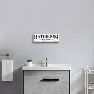 Bathroom Sign Wall Decor Giclee Canvas Print Wall Art Rustic Framed Pictures Artwork Home Decoration, 6 X 17 Inch