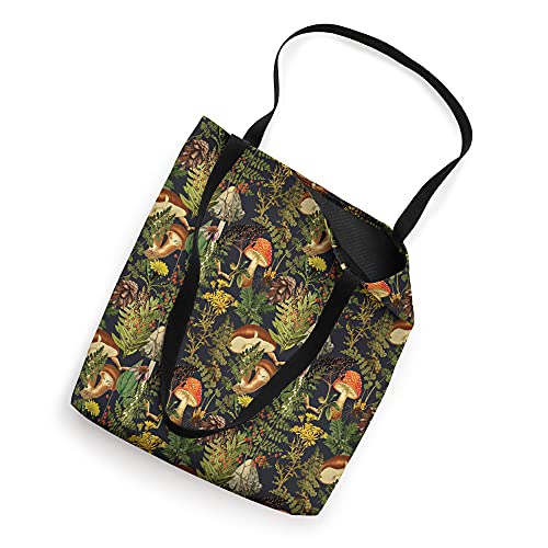 Mushroom woodland scene elderberries fungi nature shrooms Tote Bag