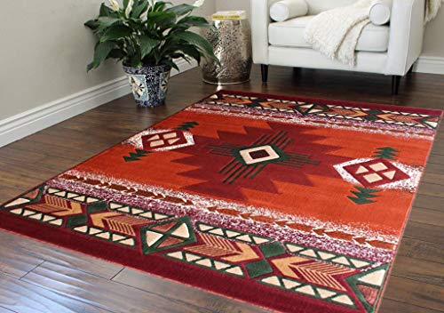 Southwestern Native American Tribal Rust Area Rug (2 Feet X 3 Feet)