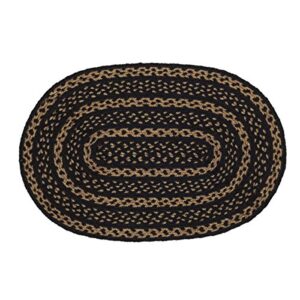 vhc brands farmhouse jute oval rug 20×30 country braided flooring, country black and tan