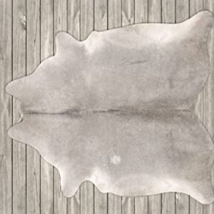 Just Cowhide Large Rug - Gray Cow Skin Hide Grey / White Premium Leather Area 5 ft X 7 Hair On,