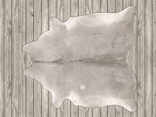 Just Cowhide Large Rug - Gray Cow Skin Hide Grey / White Premium Leather Area 5 ft X 7 Hair On,