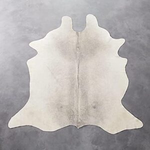 Just Cowhide Large Rug - Gray Cow Skin Hide Grey / White Premium Leather Area 5 ft X 7 Hair On,