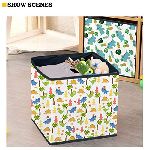 AFPANQZ Cute Sunflower Foldable Storage Bins Cube Baskets for Organizing, Storage Basket Decorative Organizer Bins for Shelves, Fabric Closet Storage Bins Box for Home Office 13x13x13, Black Yellow