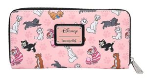 loungefly disney cats wallet zip around clutch faux leather