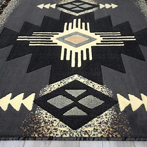 Champion Rugs Southwest Native American Tribal Indian Gray Area Rug (8 Feet X 10 Feet)