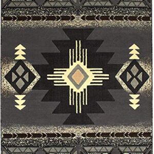 Champion Rugs Southwest Native American Tribal Indian Gray Area Rug (8 Feet X 10 Feet)