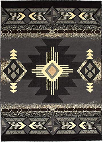 Champion Rugs Southwest Native American Tribal Indian Gray Area Rug (8 Feet X 10 Feet)