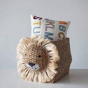 Creative Co-Op Hand-Woven Bankuan Lion, Natural Basket