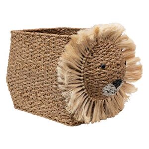 Creative Co-Op Hand-Woven Bankuan Lion, Natural Basket