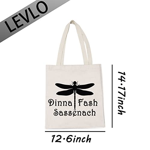 LEVLO Dragonfly Fans Tote Bags Dinna Fash Sassenach Shopping Bags Dragonfly Lover Tote Bags Sister Mother (Dinna Fash Sassenach)