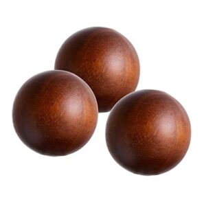 3pcs set 4″ diameter natural round wood hardwood painted balls for christmas decorative bowls – farmhouse home orbs/balls/sphere decanter stopper ball