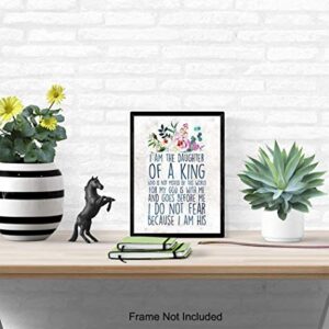 Religious Wall Decor - 8x10 Inspirational Quote - Bible Verse Wall Art - Christian Scripture Print - Wall Decor for Bedroom, Girls Room - Daughter Gifts - Gift for Women