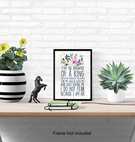 Religious Wall Decor - 8x10 Inspirational Quote - Bible Verse Wall Art - Christian Scripture Print - Wall Decor for Bedroom, Girls Room - Daughter Gifts - Gift for Women