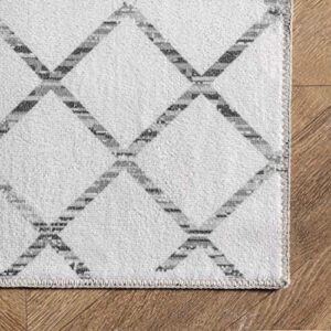 nuLOOM Moroccan Blythe Machine Washable Accent Rug, 2' x 3', Grey 5 x 8 ft