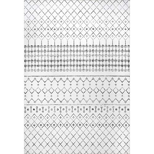 nuLOOM Moroccan Blythe Machine Washable Accent Rug, 2' x 3', Grey 5 x 8 ft