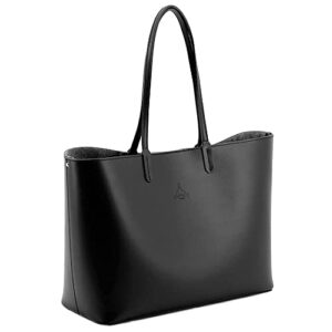 Alinari Firenze Leather Tote Bag for Women – Made in Italy Large Handbag for work, school and travel… (Black)