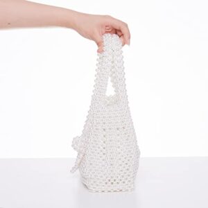 Grandxii Handmade Womens Pearl Tote Bags Handbag Elegant Purses Evening Clutch Wedding Party Travel Bag