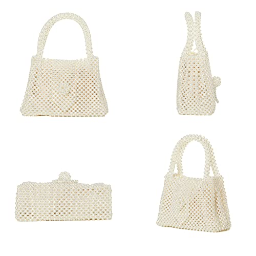 Grandxii Handmade Womens Pearl Tote Bags Handbag Elegant Purses Evening Clutch Wedding Party Travel Bag