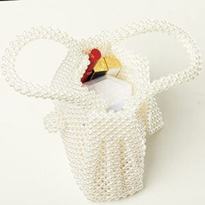 Grandxii Handmade Womens Pearl Tote Bags Handbag Elegant Purses Evening Clutch Wedding Party Travel Bag