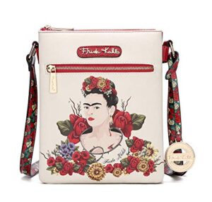 frida kahlo flower collection licensed cross body bag (red)