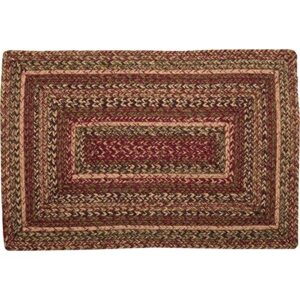 vhc brands cider mill jute rectangular rug 20×30 country braided flooring, burgundy