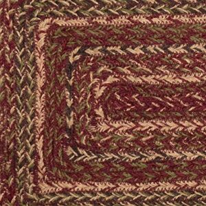 VHC Brands Cider Mill Jute Rectangular Rug 20x30 Country Braided Flooring, Burgundy