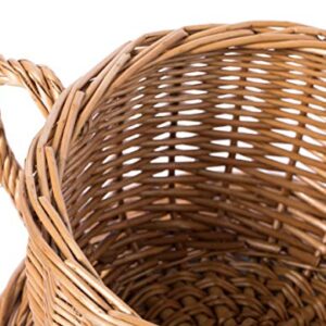 Wicker Saucer Coffee Mug Cup Decorative Gift Basket Desk Organizer