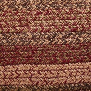 VHC Brands Cider Mill Jute Rectangular Rug 36x60 Country Braided Flooring, Burgundy