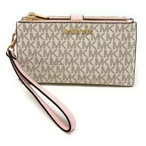 Michael Kors Jet Set Travel Double Zip Wristlet (vanilla softpink)